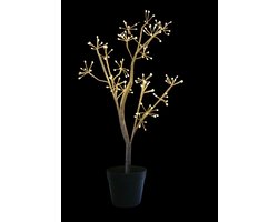 Luca Lighting Boom in pot bruin classic wit twinkly, 144LED IP44 timer adapter H90 x D25-35cm