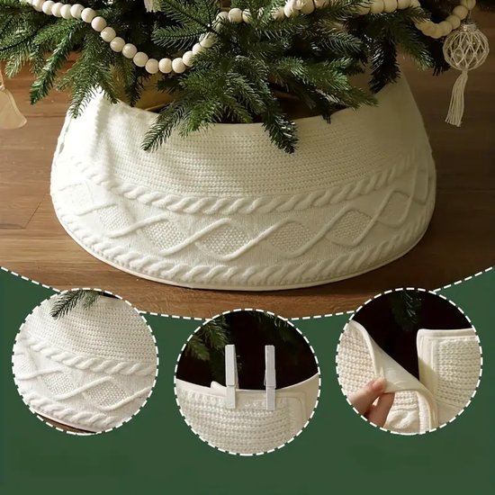 vidaXL Kerstboomrok luxe met sok 122 cm stof roze