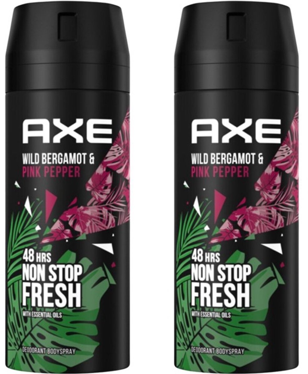 Axe Wild Bergamot & Pink Pepper Deodorant / Bodyspray - Voordeelverpakking 2 x 150 ml
