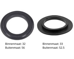 2 maten Rubberen Afdichtingsring voor korfplug - rubber | afdichting | spoelbak | korfplug | zeef | zeefrubber | rubberring | binnenmaat : 32,8 mm | buitenmaat : 52.5 mm | binnenmaat : 32,8 mm | buitenmaat : 56 mm