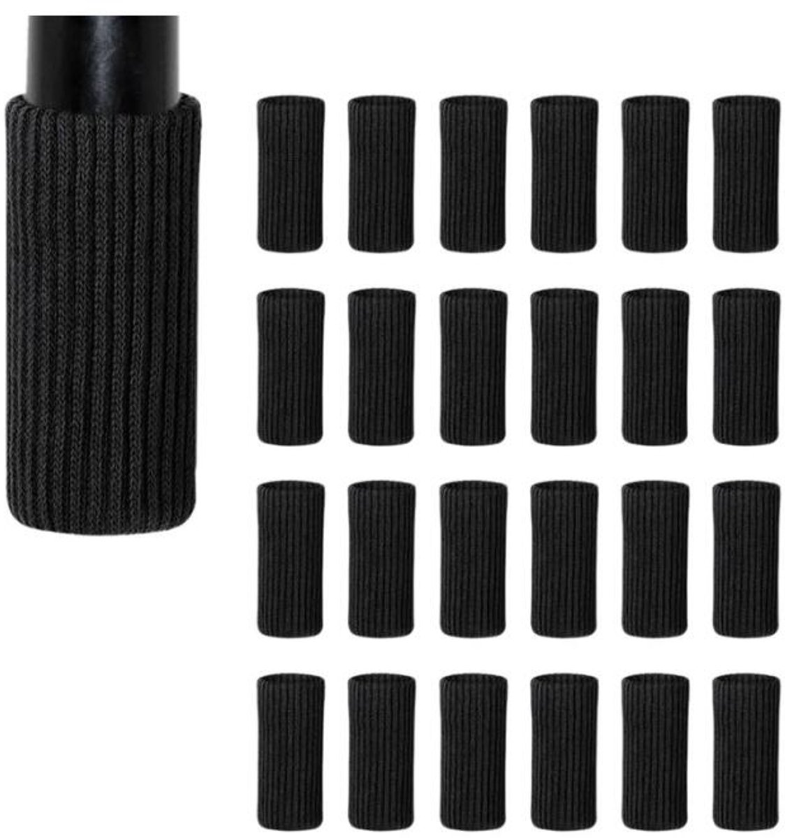Go Go Gadget - Stoelpoot beschermers - stoelsokken - 24 stuks - Zwart