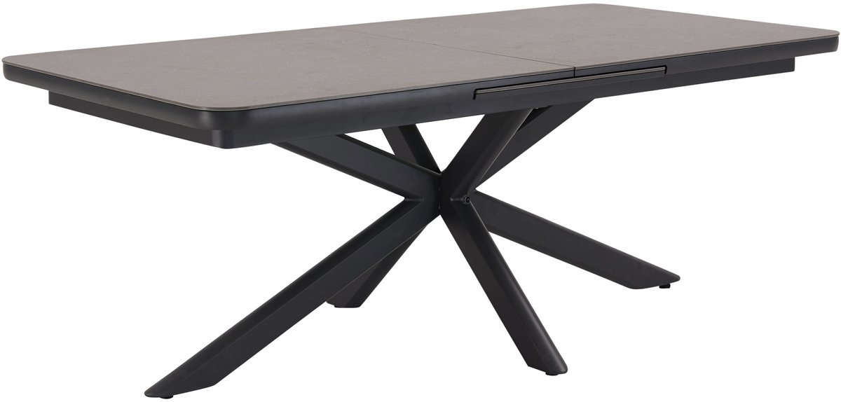 AVH-Collectie Cubanita uitschuifbare dining tuintafel 200-260x100xH75 cm aluminium keramiek antraciet