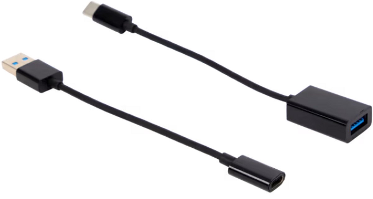 Lab31 USB-C-adapterset - 2 stuks - USB-C naar USB-A en andersom - 10 CM