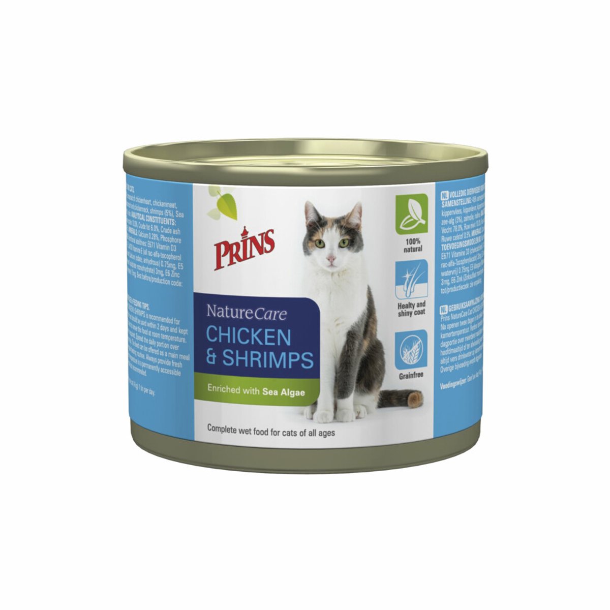 Prins - NatureCare - Kattenvoer Nat - Kip & Garnaal - 8 x 200g