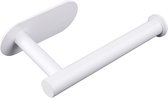 wc-rolhouder - 16L x 8B centimeter - Zelfklevend - Roestvrij staal - Wit