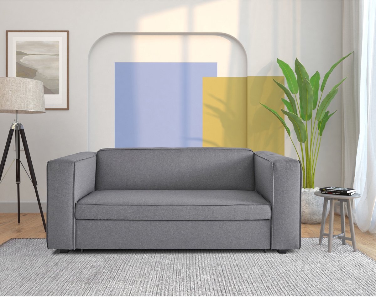 Notio Living Asmund-Slaapbank - Grijs Linnenlook
