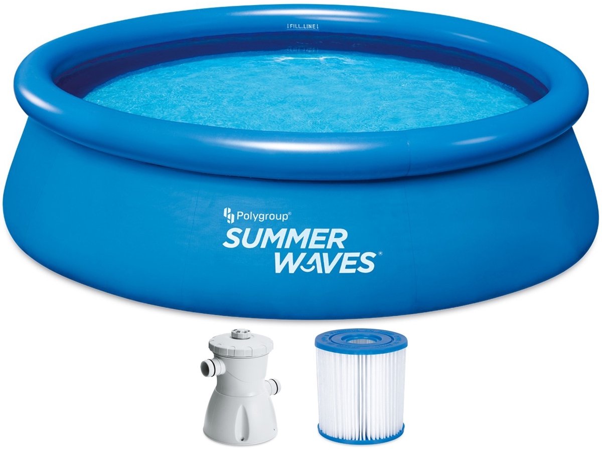 Summer Waves Zwembad - ⌀ 305 cm x 76 cm - Inclusief filterpomp