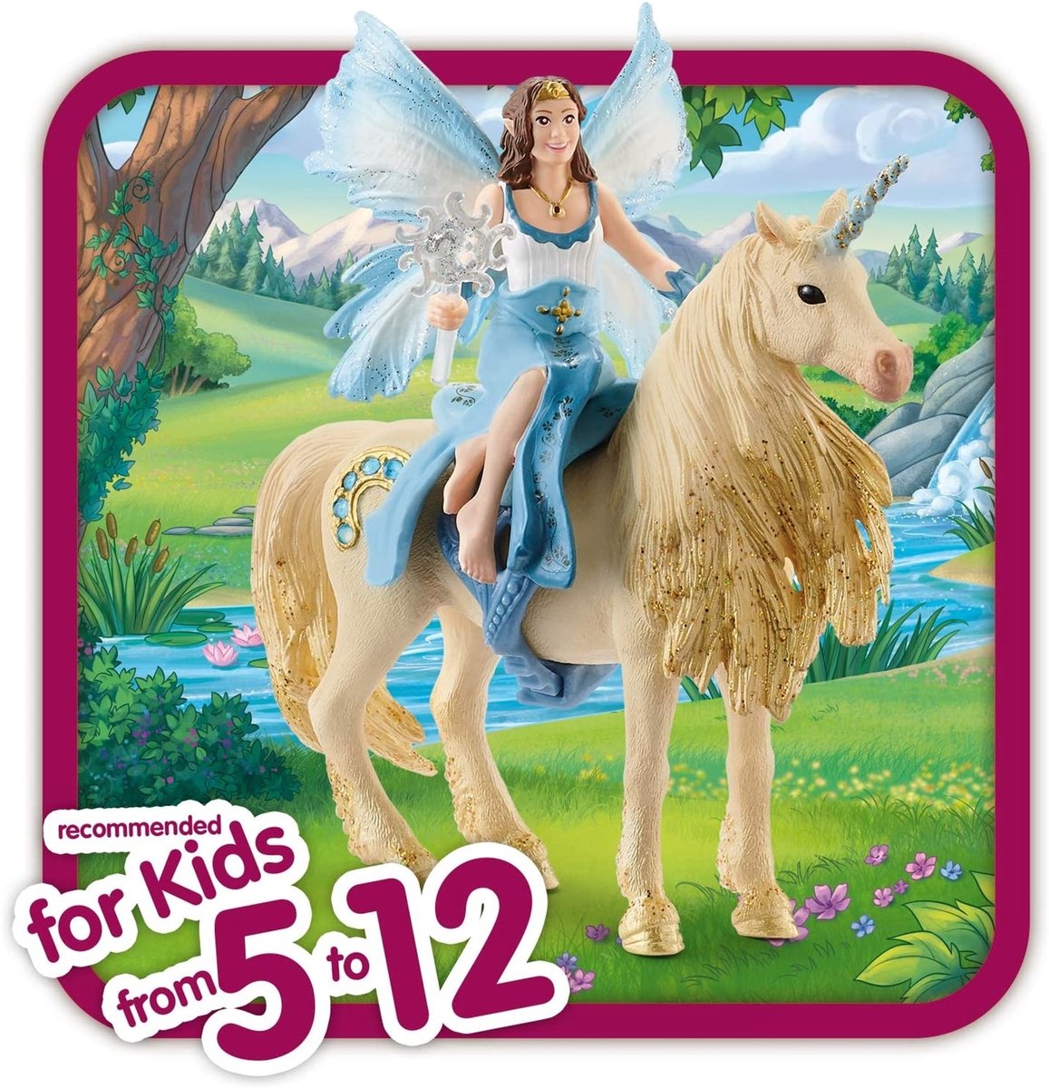 schleich BAYALA - Eyelas buitenrit op gouden eenhoorn - Speelfiguur - Kinderspeelgoed voor Jongens en Meisjes - 5 tot 12 jaar - 42508 — afbeelding 3