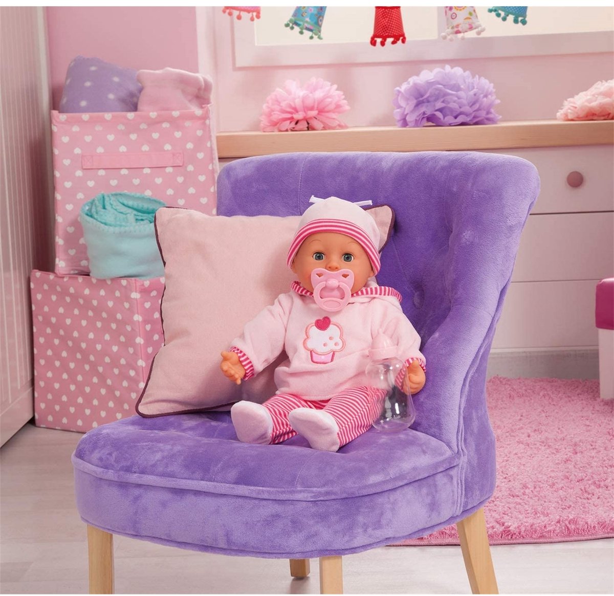 Bayer Design - Babypop First Words Baby 38 cm in roze — afbeelding 10