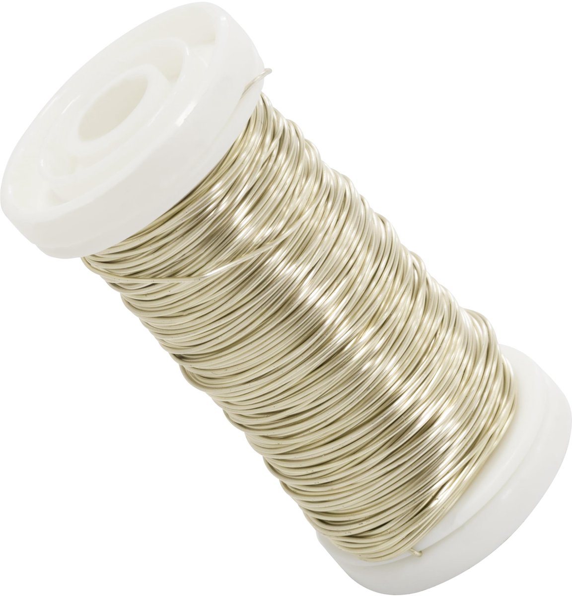 Aerzetix - C74402 - ijzerdraadspoel voor bloemisten 0,5 mm x 38 m - metaal - kleur ivoorgeel