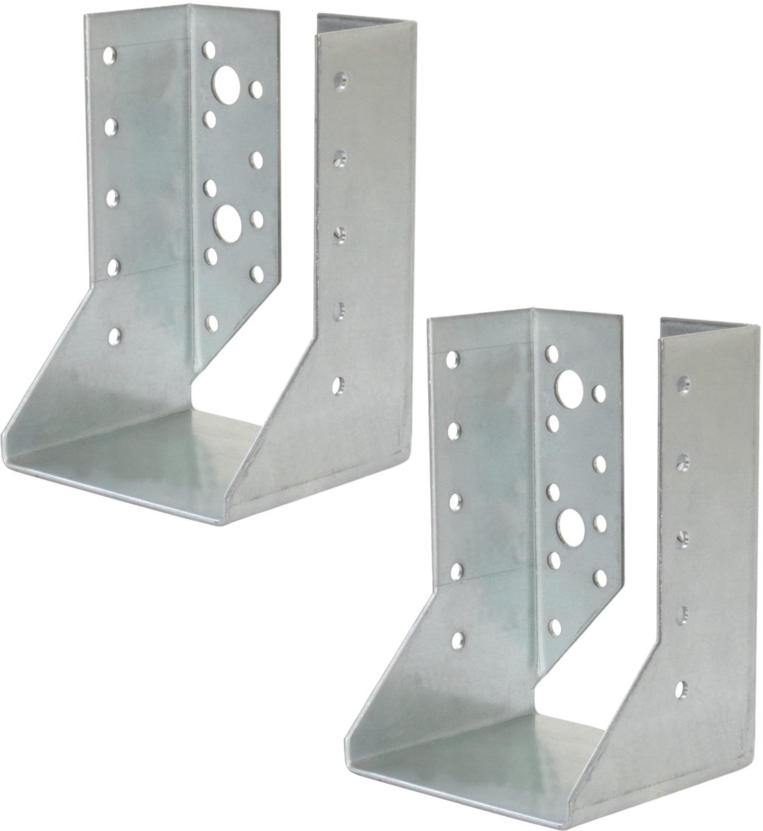 C58658 - Set van 2 draagbeugels - 80 x 120 x 75 mm - Galvaniseer staal Z275 met 32 gaten