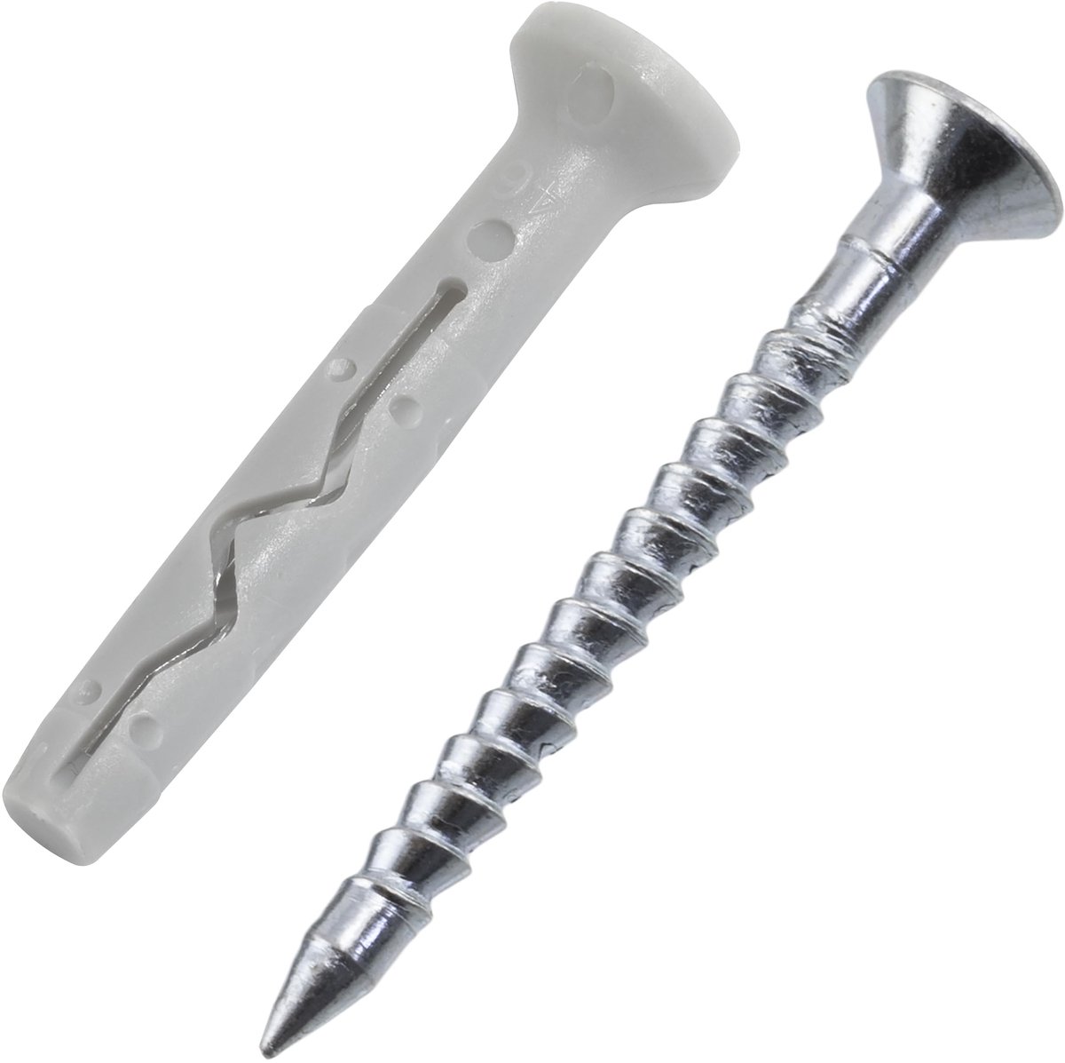 C73945 - Set van 25 nagel/impactpluggen Ã˜ 6 x 40 mm - inclusief verzonken schroef Ã˜ 4 x 45 mm - nylon en metaal
