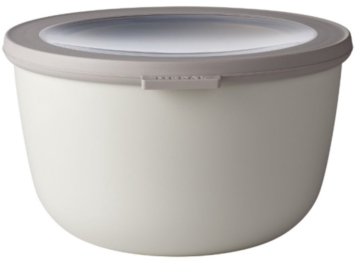 Mepal – Multikom Cirqula rond 2000 ml – Mag in de vriezer, magnetron en vaatwasser – Nordic white – Geschikt als meal prep bakje, vershoudbakje, bewaardoos