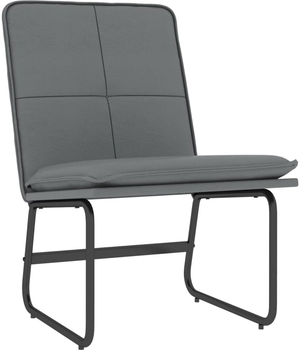 vidaXL Loungestoel - 54x75x76 - cm - kunstleer - grijs