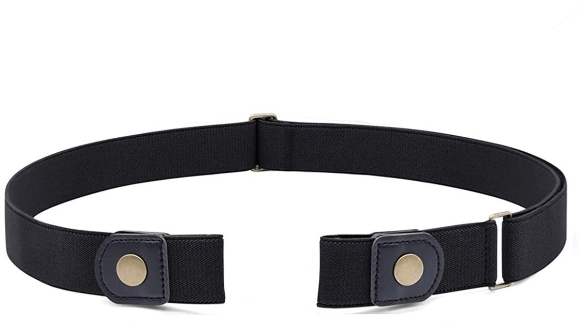 Elastische riem / riem zonder gesp PU leer Zwart 3 cm