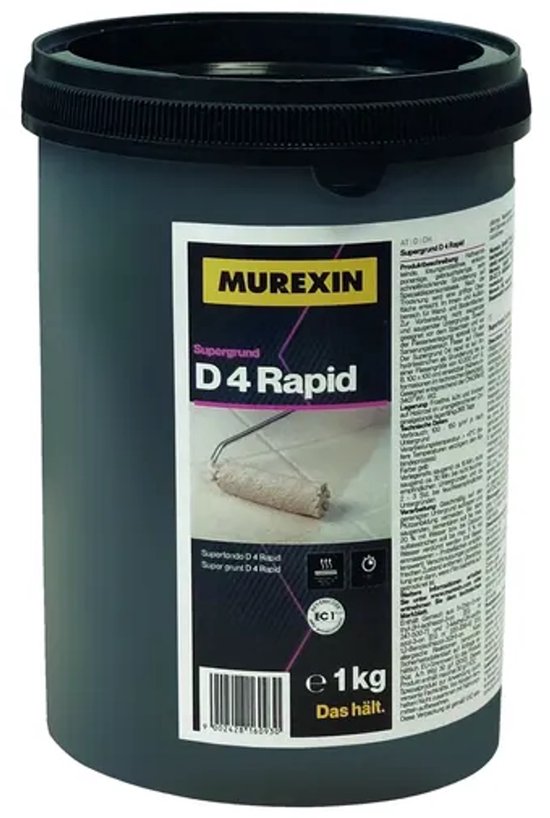 Murexin Superprimer D4 Rapid 1 kg emmer met etiket.