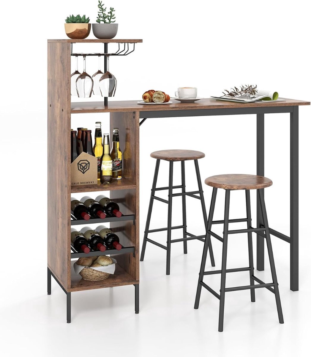 Thuys – Bartafel Met Barstoelen – Barset – Keuken – 120 x 40 x 122 cm
