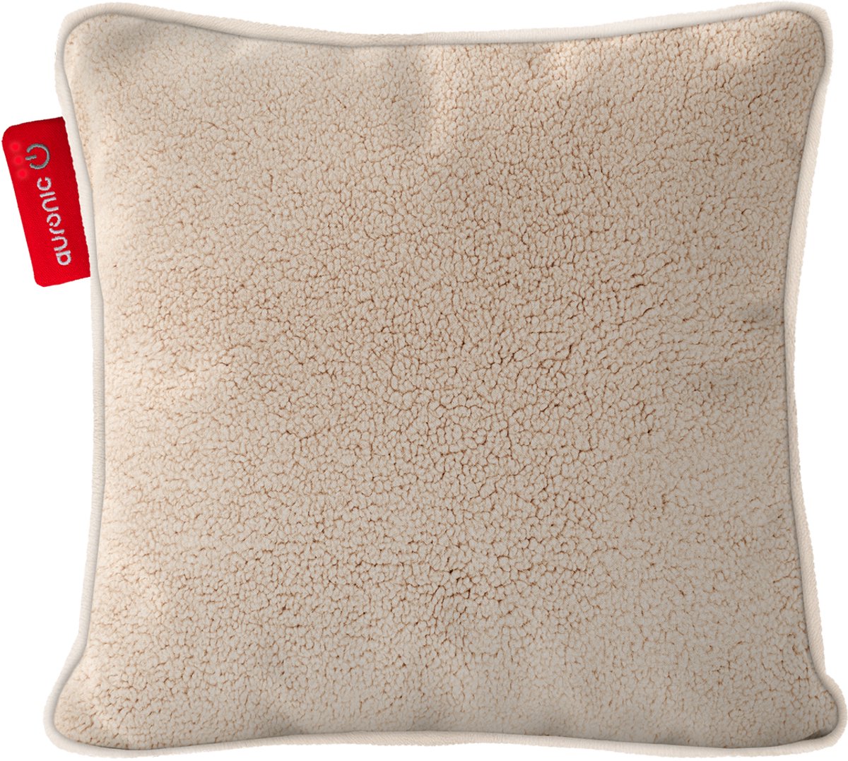 Auronic Warmtekussen - Sherpa Fleece - 45x45 - Draadloos - Oplaadbaar - Elektrisch kussen - Infrarood - Beige