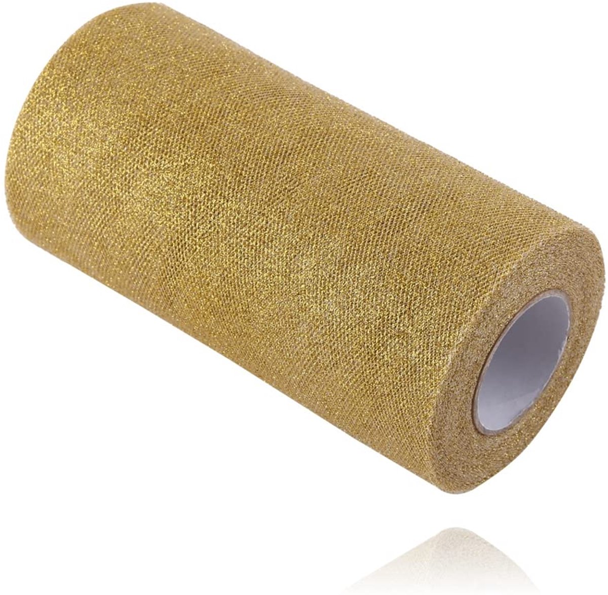 Glitterende Tulle Rol Goud 15cm x 25m - Tulle Ribbon voor Bruiloft Decoratie en DIY Craft