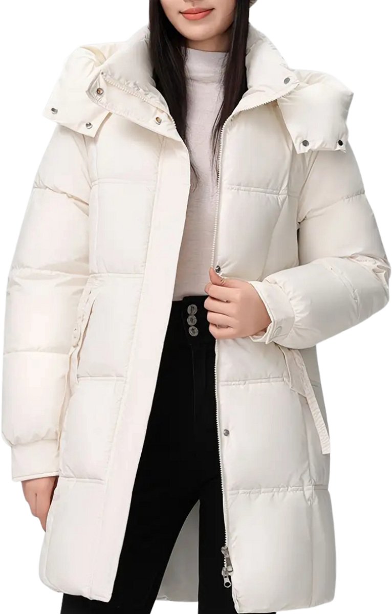 Nivard Winterjas Dames Parka Winter Jas Volwassen Stijlvol Wit