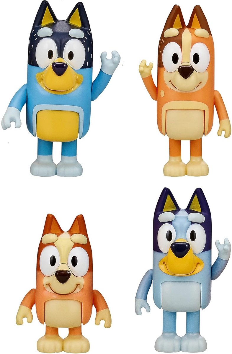 BLUEY - 4 speelfiguren Familie: Bluey, Bingo, Bandit & Chilli - Speelfigurenset — afbeelding 4