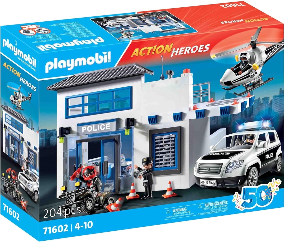 PLAYMOBIL Action Heroes - Politiestation met voertuigen constructiespeelgoed 71602