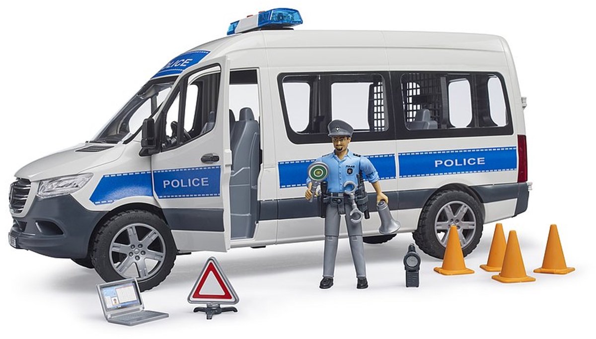 bruder Mercedes-Benz Sprinter politiebus met licht en geluid modelvoertuig thumbnail 3