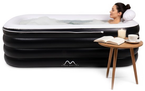FlowMotion Opblaasbaar ligbad met afdekhoes - Inclusief pomp en opbergtas - Ligbad - Zitbad - Zwembad - Opblaasbare badkuip - Opblaas bad - Bathtub - Jacuzzi - Opvouwbaar bad - Badkuip