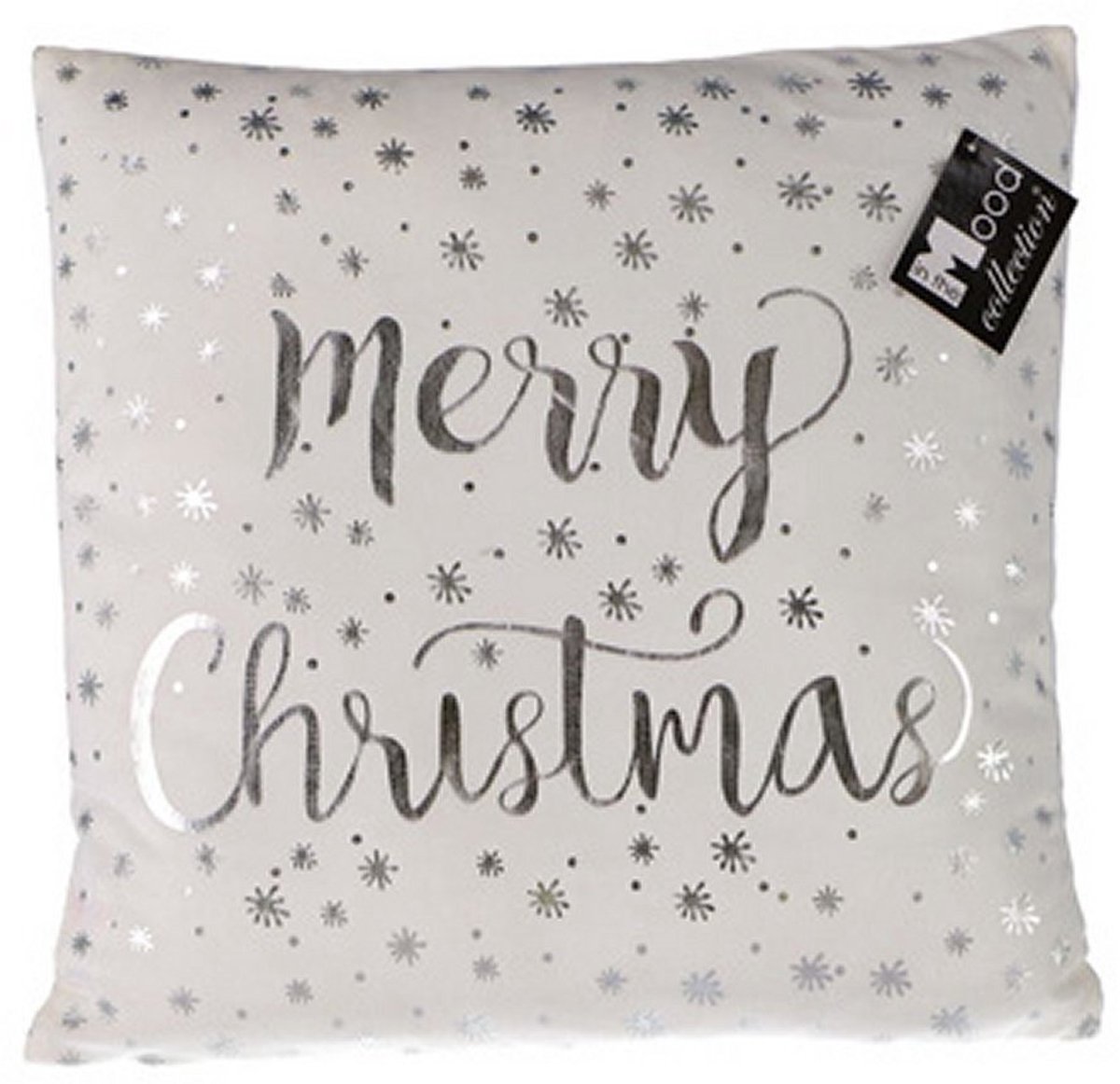 In the Mood Collection Merry Christmas Kussen Wit 40x40x10 cm