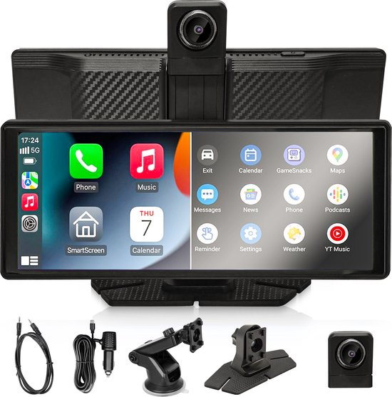 10.26 inch CarPlay Scherm – Draadloos + Achteruitrijcamera | bol