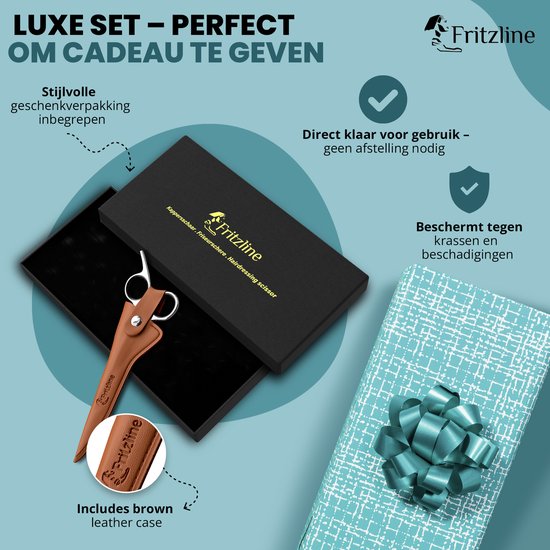 Fritzline Uitdunschaar - Leren Etui - Luxe Geschenkverpakking