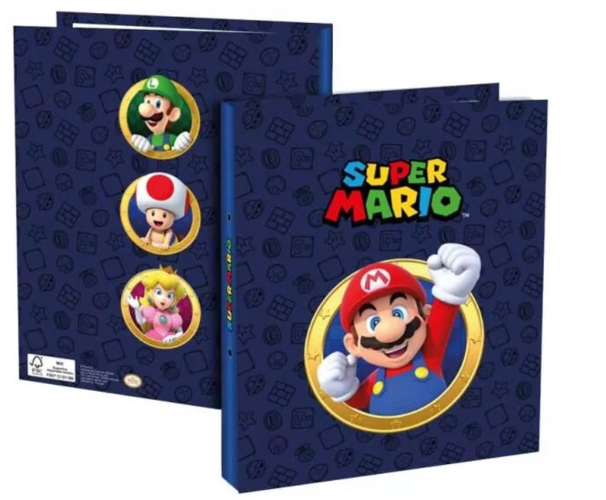 Super Mario Bross A4 Ringmap. 2 ringen.