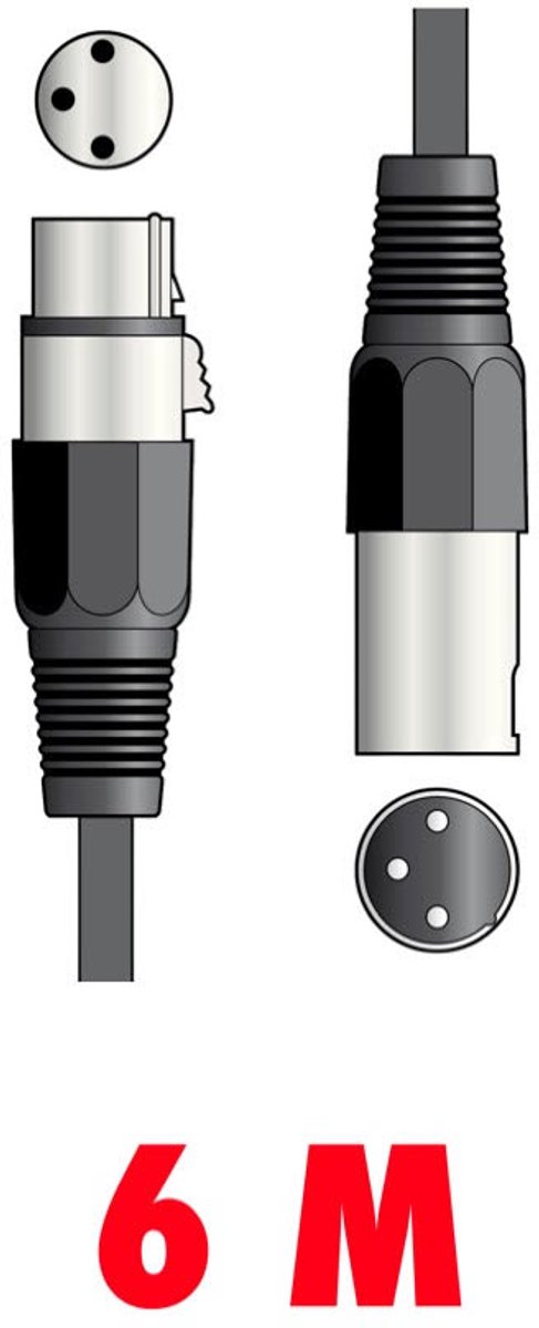 Qtx DMX kabel voor verlichting 6.0 meter