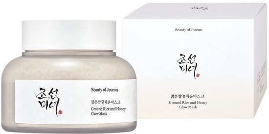 Pot en doos van 'Ground Rice and Honey Glow Mask' van Beauty of Joseon.