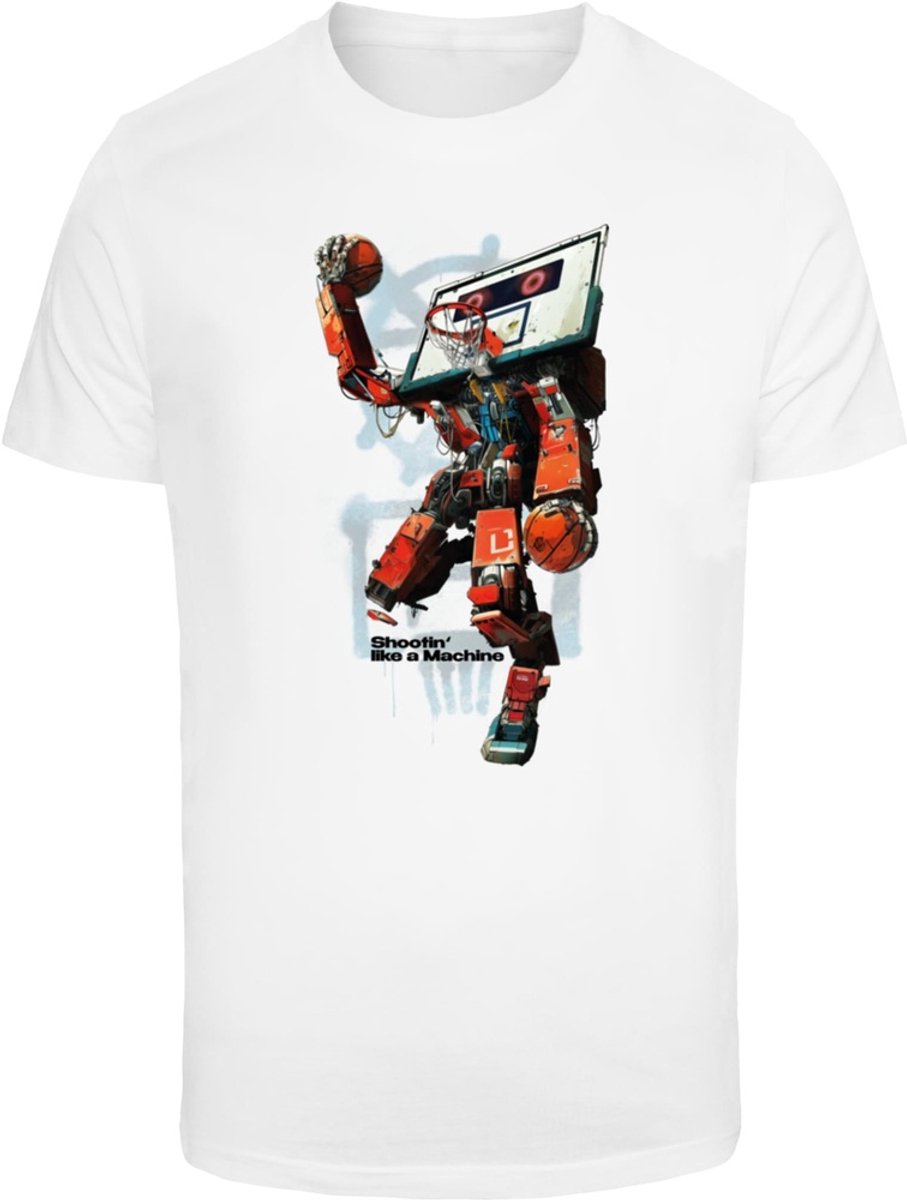 Mister Tee Bball Robot Heren T-shirt XXL Wit