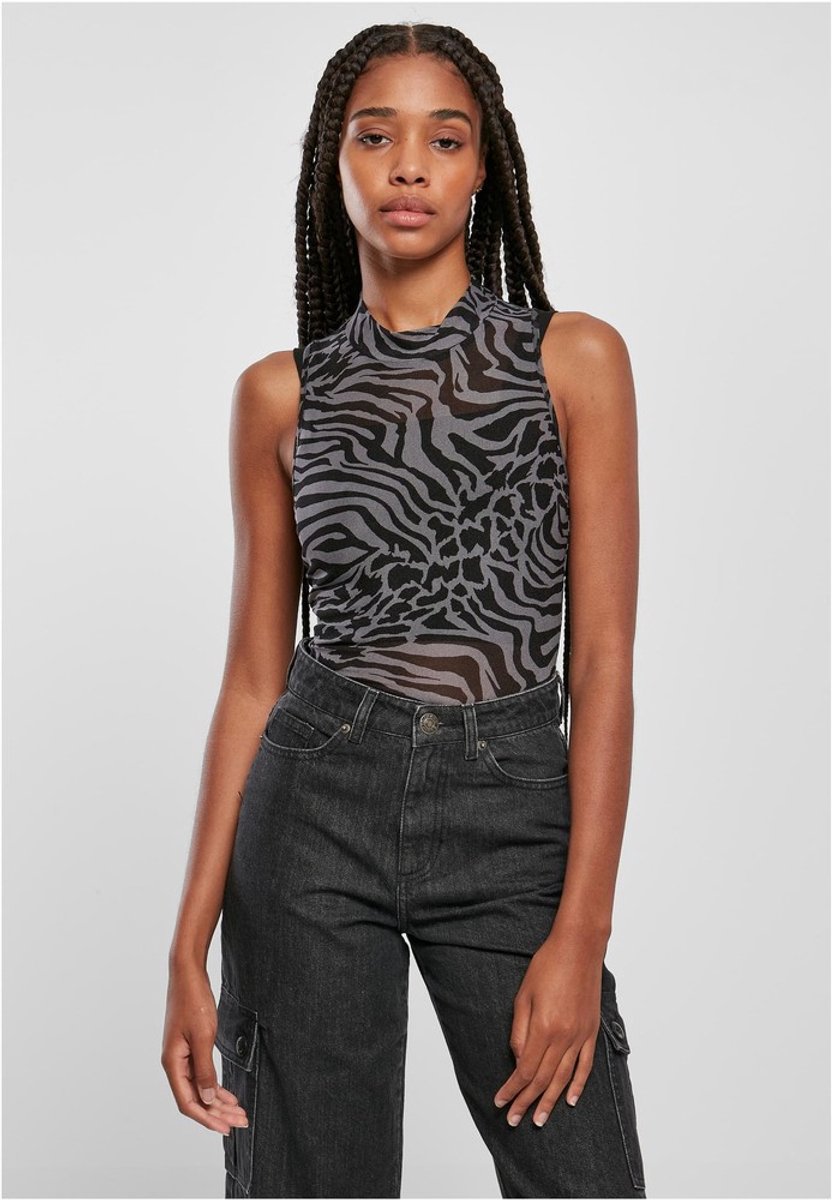 Urban Classics Sleeveless Mesh asphalt/ Bodysuit 4XL Grijs