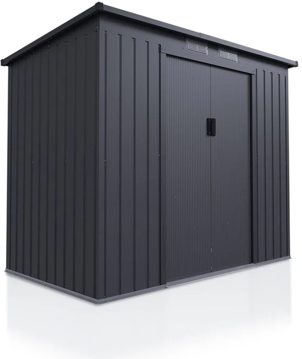Metalen gereedschapsschuur / Tuinschuur / Berging M - Incl. Funderingsframe - Donkergrijs