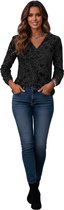 Pull Zwart Glitter - Col V- Brillance - Femmes - Chemise à manches longues - Fête - Top