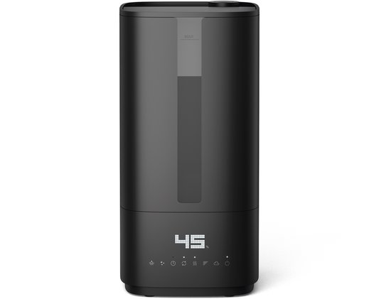 Stadler Form Oliver Black – Humidificateur à ultrasons avec hygiène UV – 420 g/h – Réservoir de 6,8 L – Hygrostat et mode Auto – 6 niveaux de puissance – Pour 60 m² – Télécommande