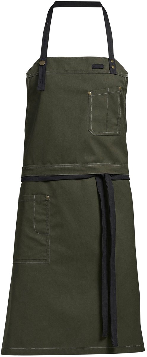 Kentaur Raw bib apron w. pockets 30360-140 - cypres olive - UNI