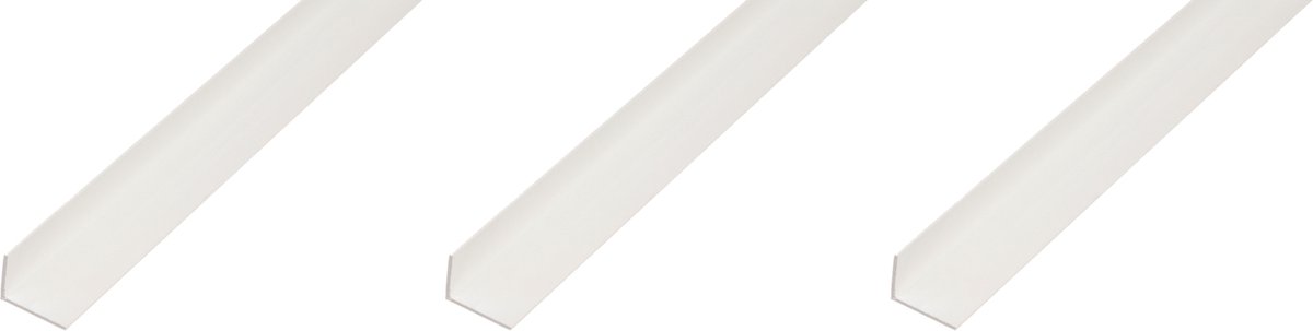Alberts next 3 x hoekprofiel, PVC, weiß, 25 x 20 x 1 mm, lengte 2 m