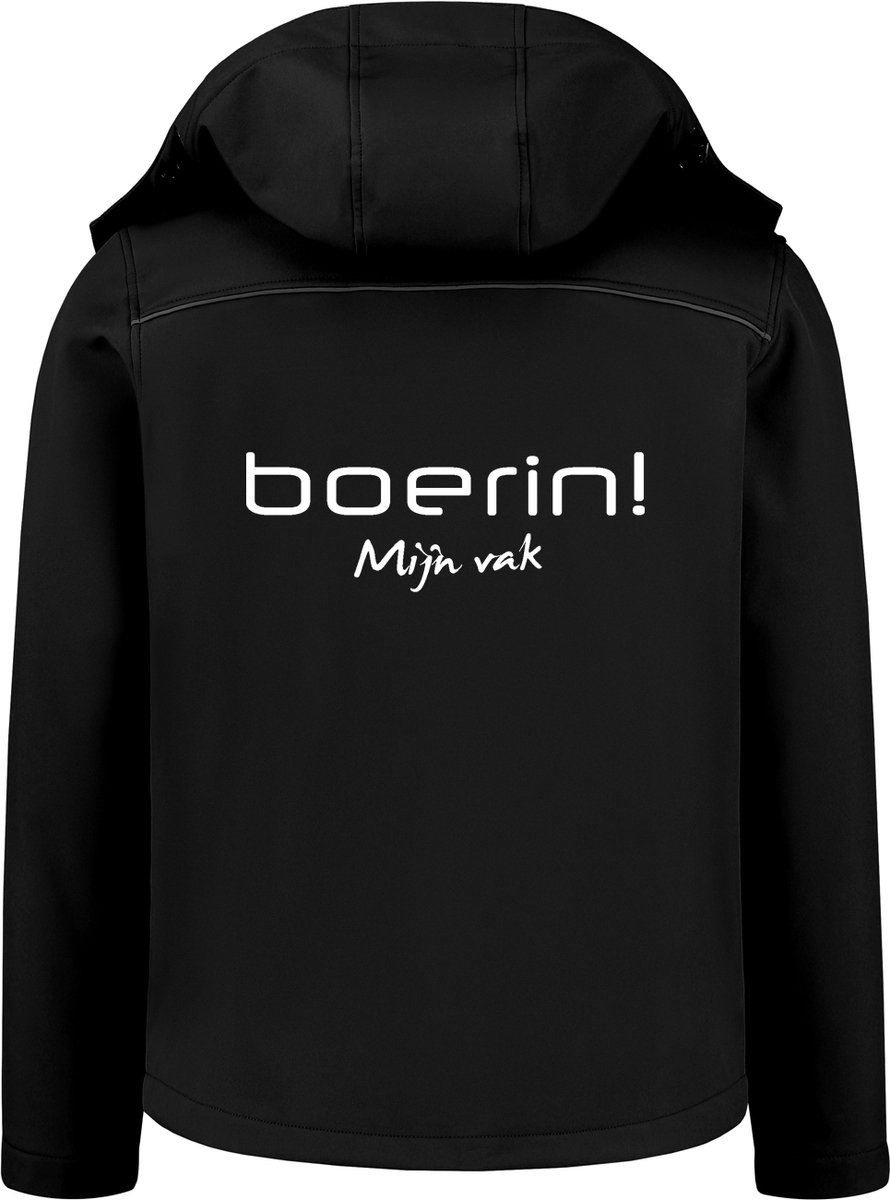 BOERIN! Mijn vak - Softshell Jas - Dames - Winddicht - Waterafstotend - Tussenjas - Outdoor Jas Dames - Zwart - Maat S