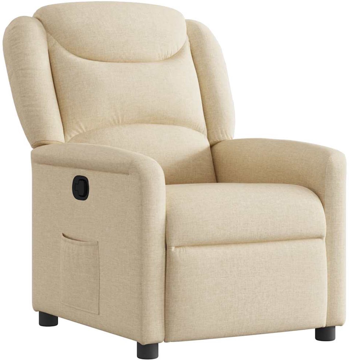 vidaXL Fauteuil - verstelbaar - stof - crèmekleurig