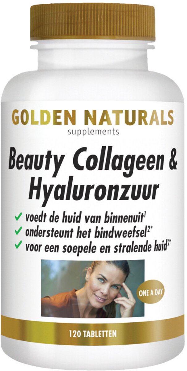 Golden Naturals - Collageen & Hyaluronzuur - 2 x 120 tabletten - Voordeelverpakking