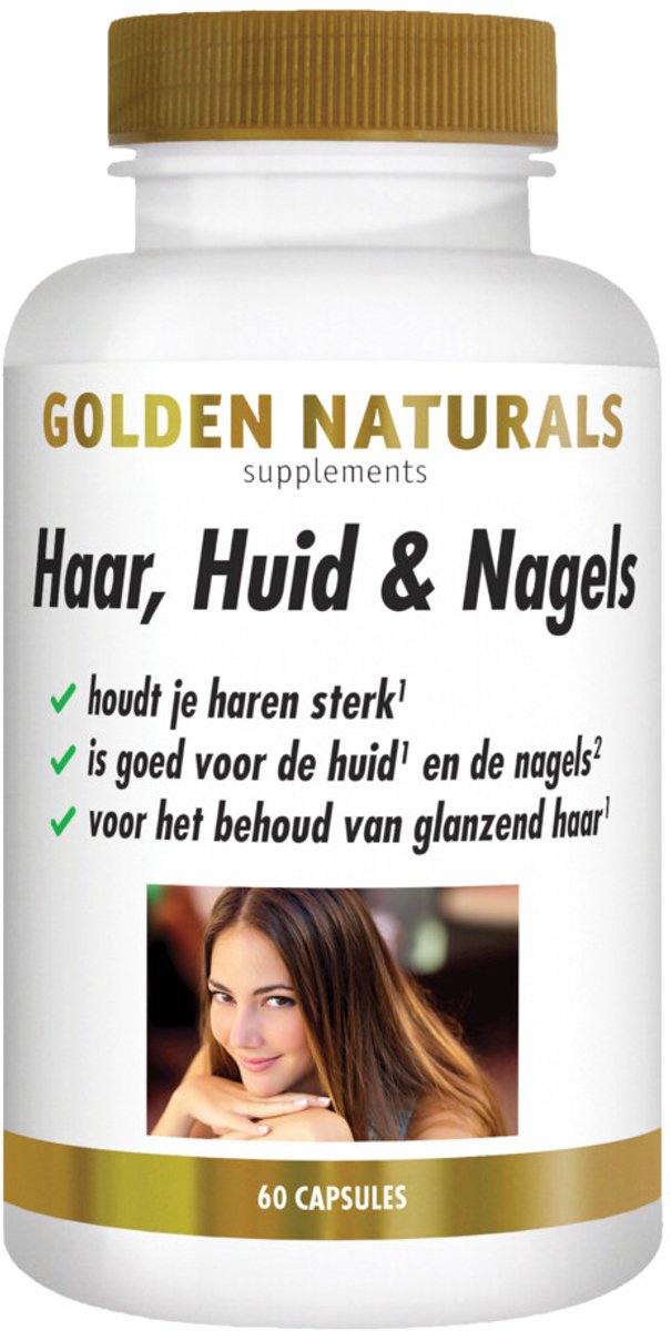 Golden Naturals - Haar, Huid & Nagels - 2 x 60 vegacapsules - Voordeelverpakking