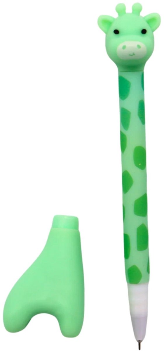 Pen Giraf Groen – Leuke Dieren Balpen voor Kinderen – Schattige Kinderpen in Giraffe Vorm – Cadeau & School