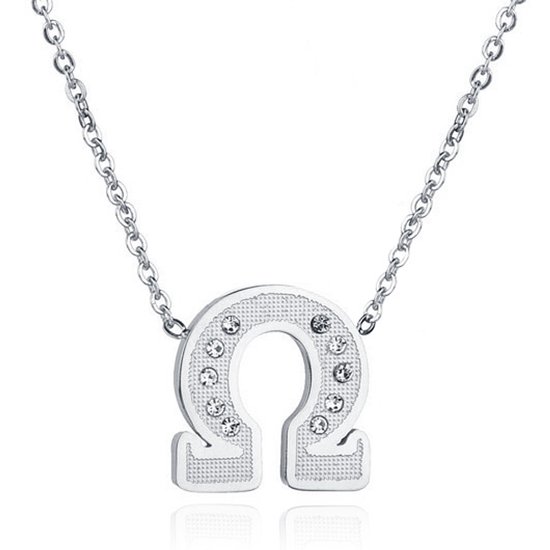 Zilverkleurige Edelstaal Damesketting met OHM