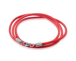LGT Jewels waxkoord ketting Rood- 2.5mm-55cm