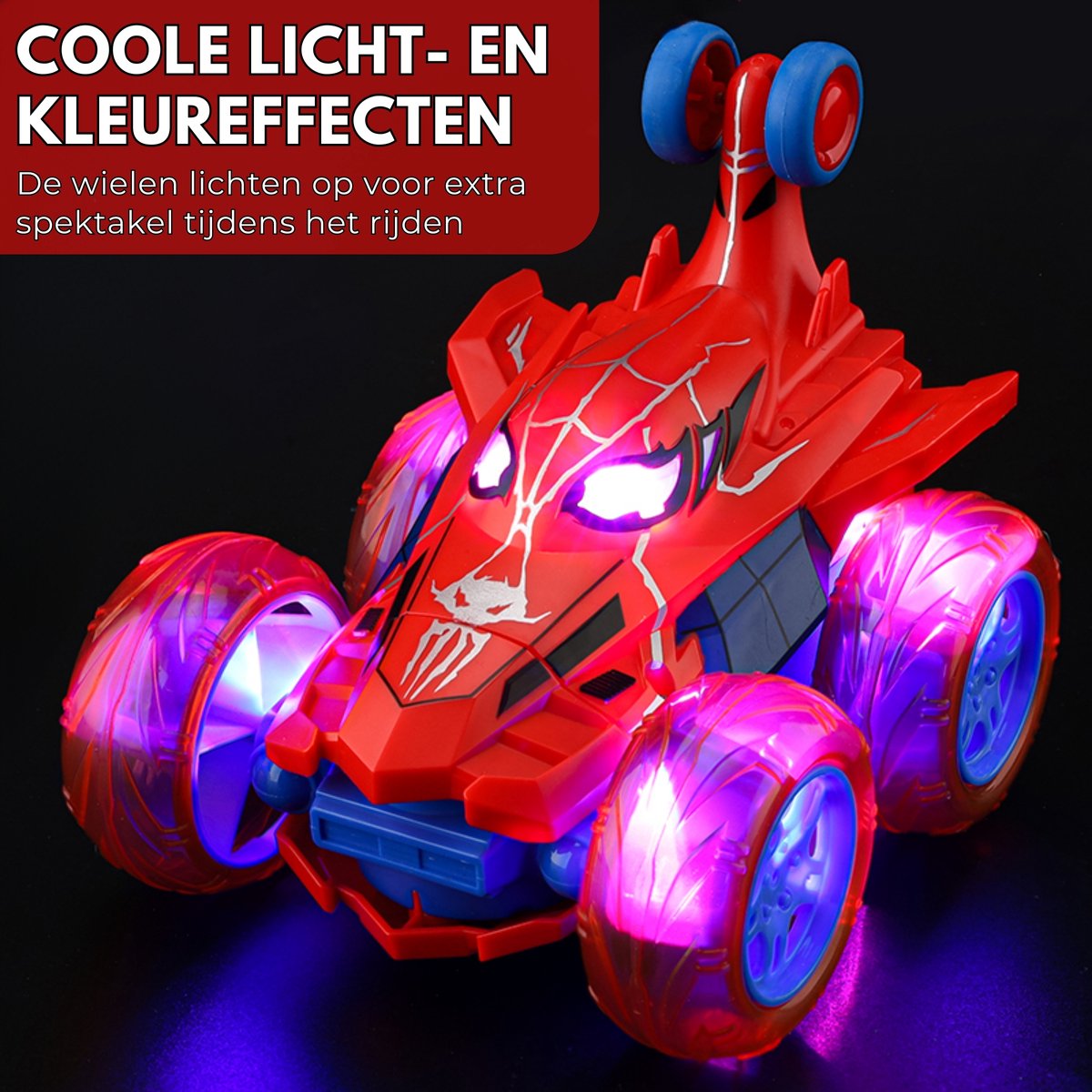 Boncy® Bestuurbare RC Auto - 3D Functie - Jongens Meisje Volwassenen - Robot Speelgoed Binnen & Buiten - Afstandbestuurbaar Race Drift Car - Afstandsbestuurbaar Raceauto Accu Spiderman Alternatief Stuntauto - Bestuurbaar Elektrisch Autos Actiefiguur — afbeelding 2