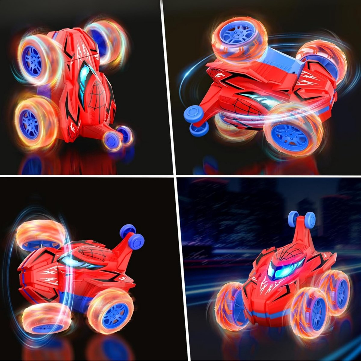 Boncy® Bestuurbare RC Auto - 3D Functie - Jongens Meisje Volwassenen - Robot Speelgoed Binnen & Buiten - Afstandbestuurbaar Race Drift Car - Afstandsbestuurbaar Raceauto Accu Spiderman Alternatief Stuntauto - Bestuurbaar Elektrisch Autos Actiefiguur — afbeelding 4